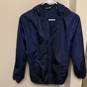 Lands' End Dark Blue Hooded Windbreaker